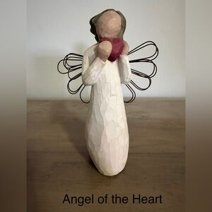 Willow Tree Angel of the Heart with Red Heart and Cream Gown